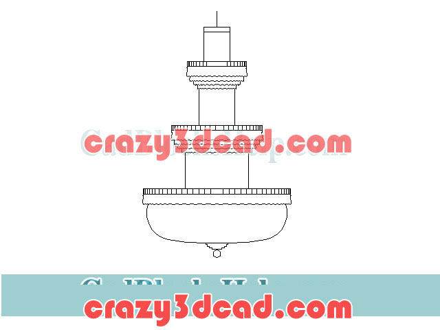 Three-layer chandelier CAD blocks